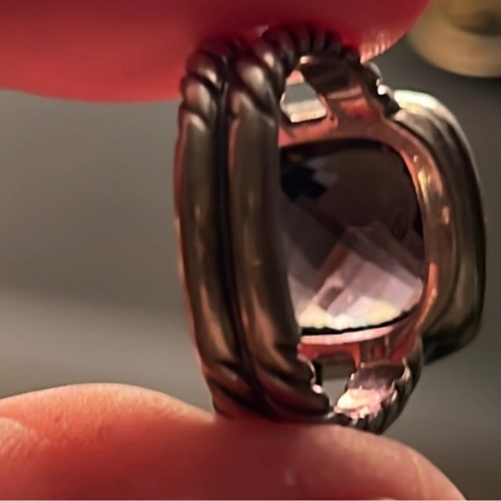David Yurman Moonlight Ice Albion Amethyst Diamond Ring .925 - Picture 13 of 15